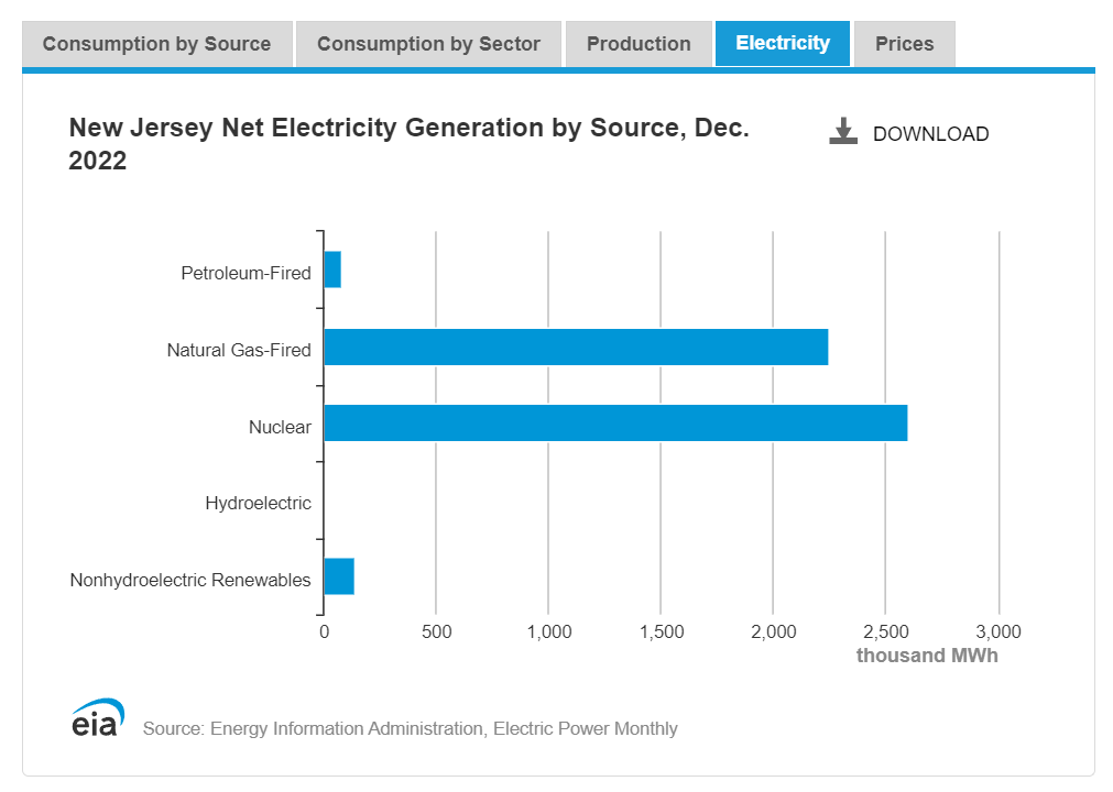 New jersey electricity generation mix