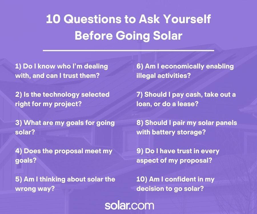 10 questions about going solar