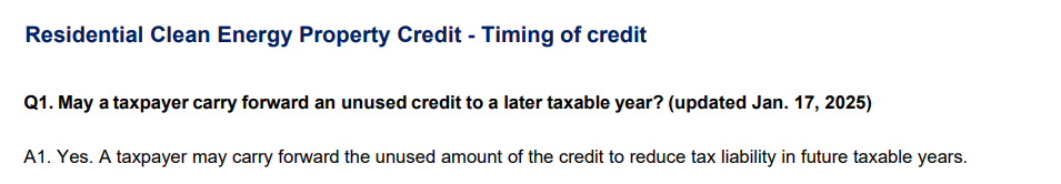 Screenshot from IRS Fact Sheet released on January 2025.
