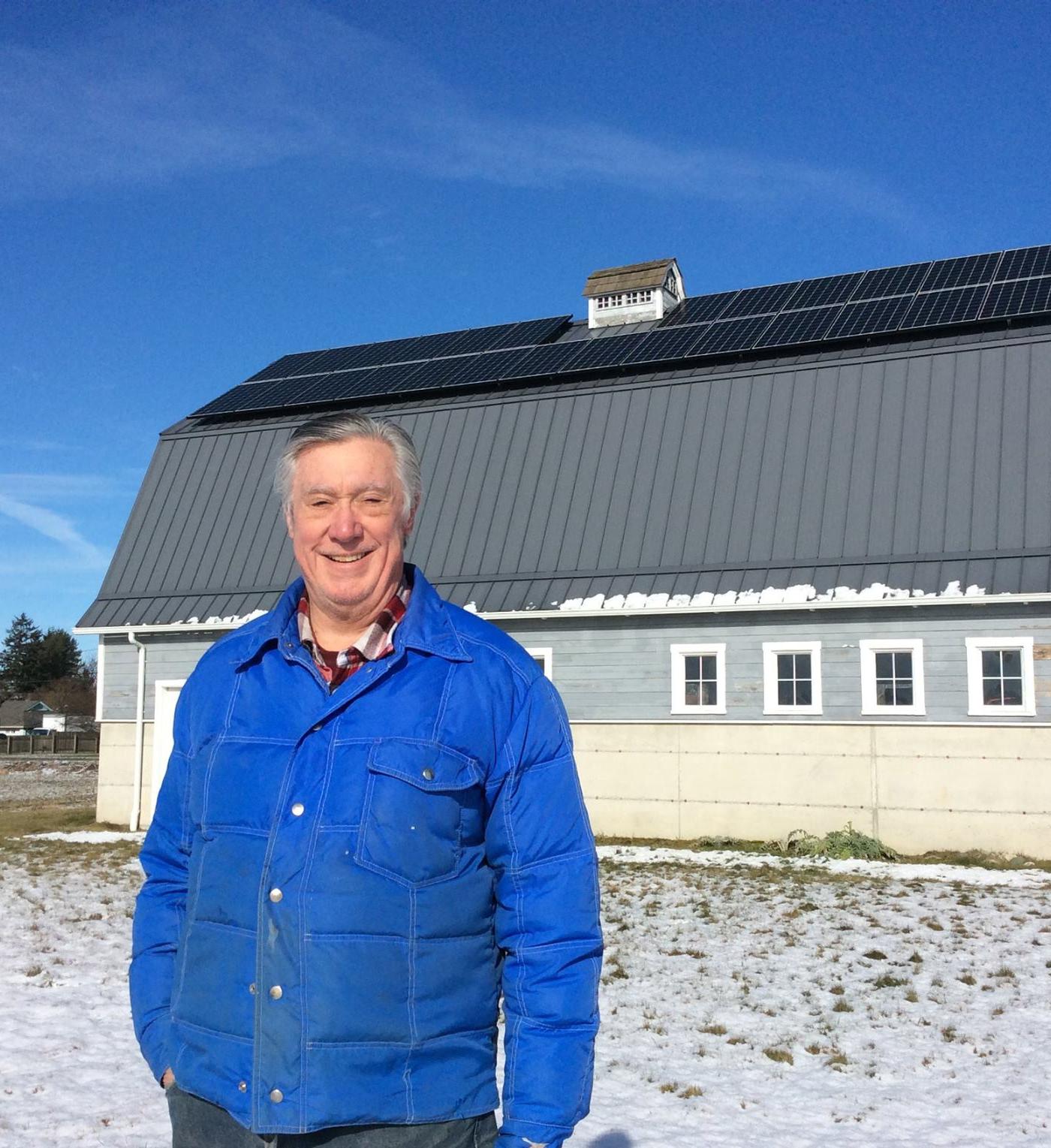 Solar panels installed on a metal roof