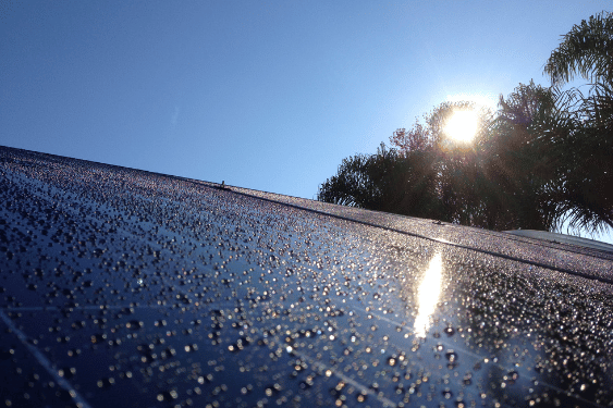 rain cleaning solar panels