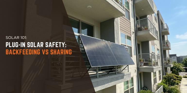 A plug-in solar panel mounted on an apartment balcony railing
