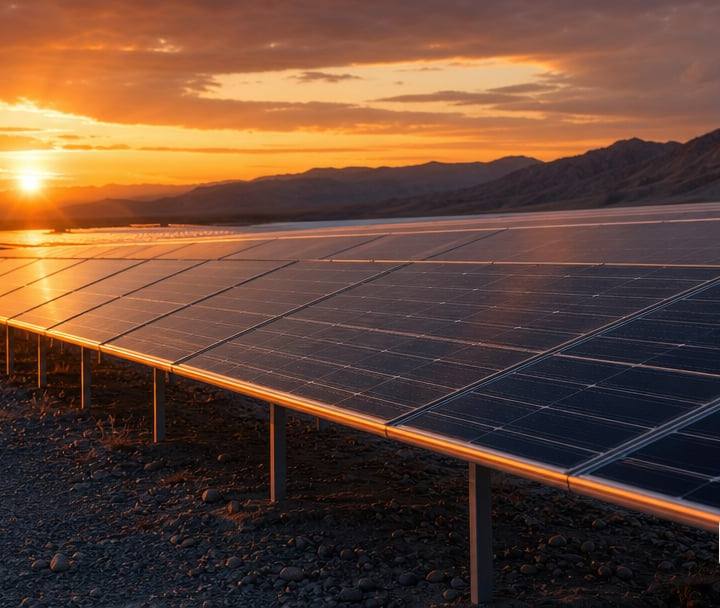 A grid-scale solar array