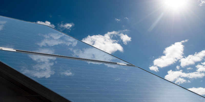 photo of rooftop solar panels subject to tariffs in 2025