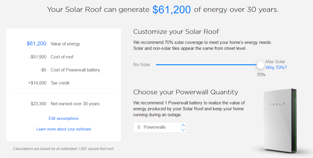 Tesla Solar Calculator